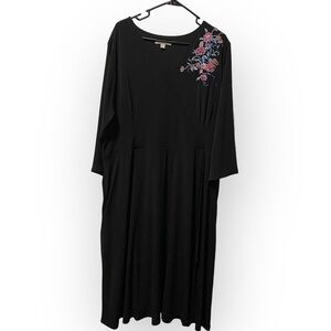 Woman Within‎ Dress Women’s Size 22/24 Long Black Dress Whimsigoth